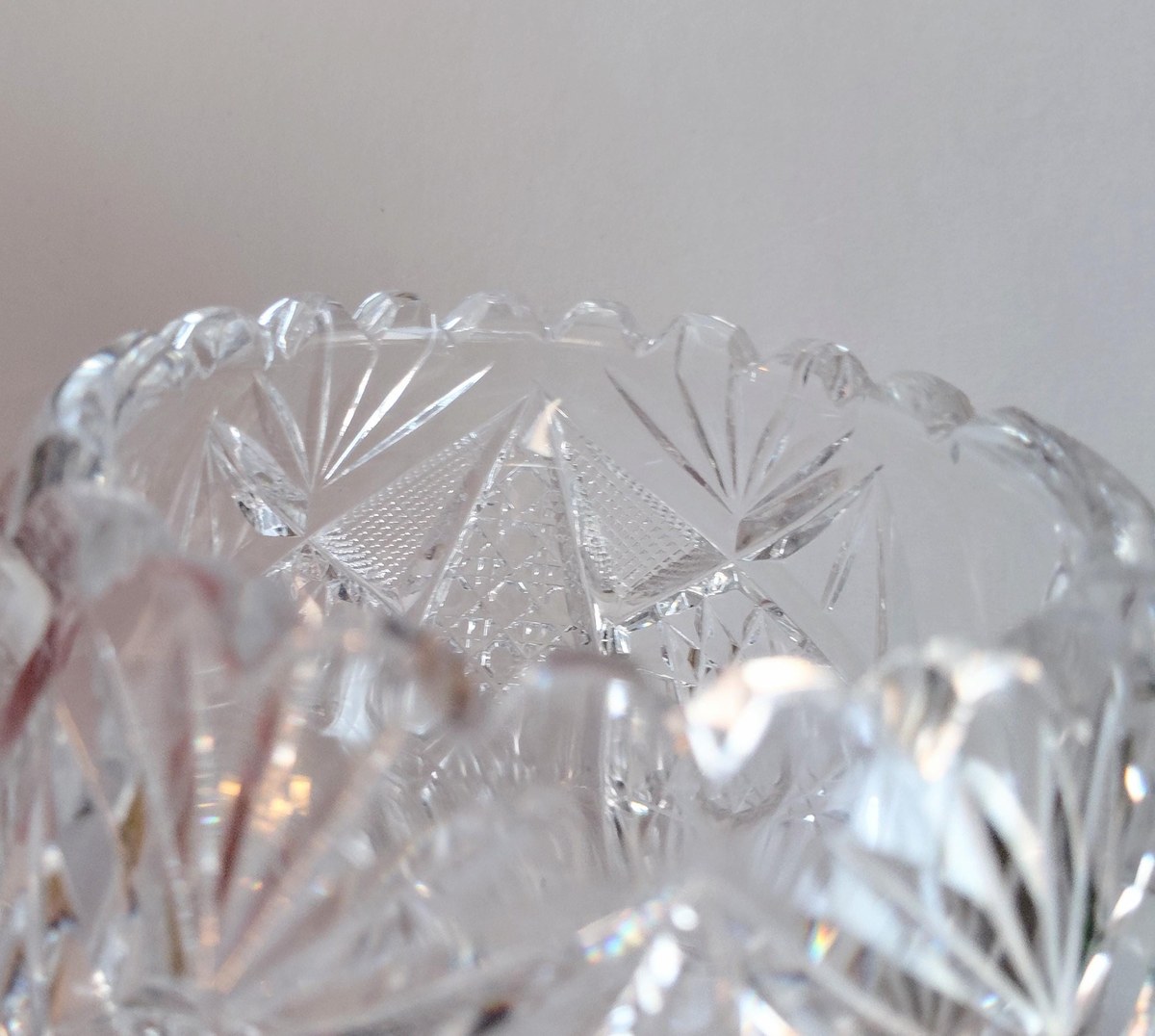 Antique ABP Cut Glass Sugar Bowl & Creamer Set, Brilliant Period Crystal, American Brilliant Cut Glass, Victorian Tableware, view 6