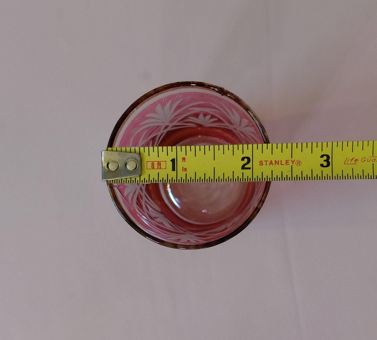 Antique French Cranberry Cut Glass tumblers with Gold Trim - Overlay, view 8