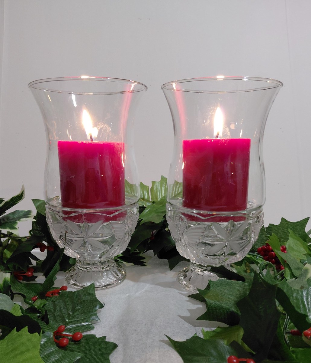 Vintage Gorham Angels of Peace Crystal Candle Holders | Set of 2 Covered Hurricane Votive Holders | Christmas Decor, view 11