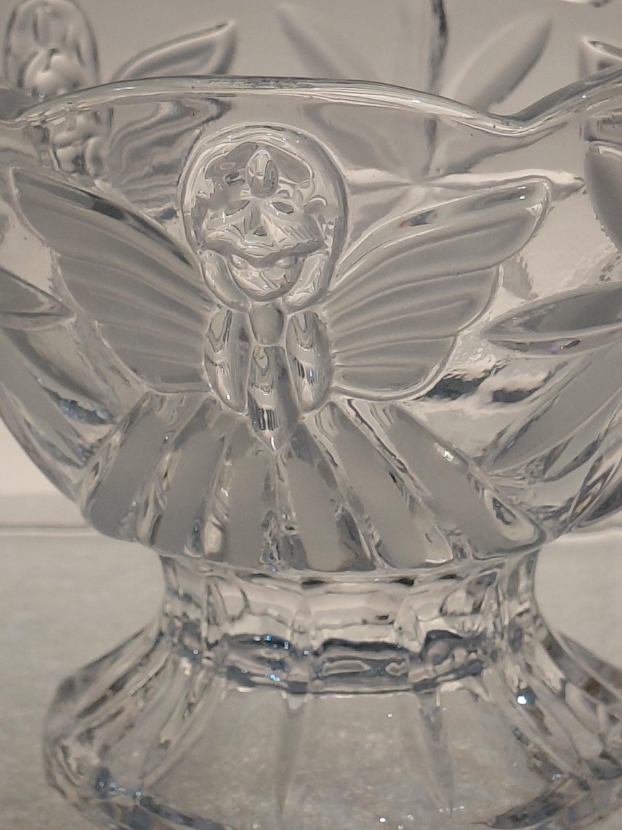 Vintage Gorham Angels of Peace Crystal Candle Holders | Set of 2 Covered Hurricane Votive Holders | Christmas Decor, view 12
