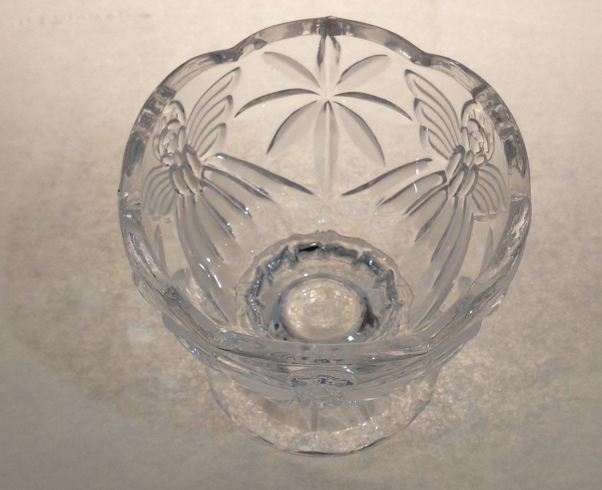 Vintage Gorham Angels of Peace Crystal Candle Holders | Set of 2 Covered Hurricane Votive Holders | Christmas Decor, view 8