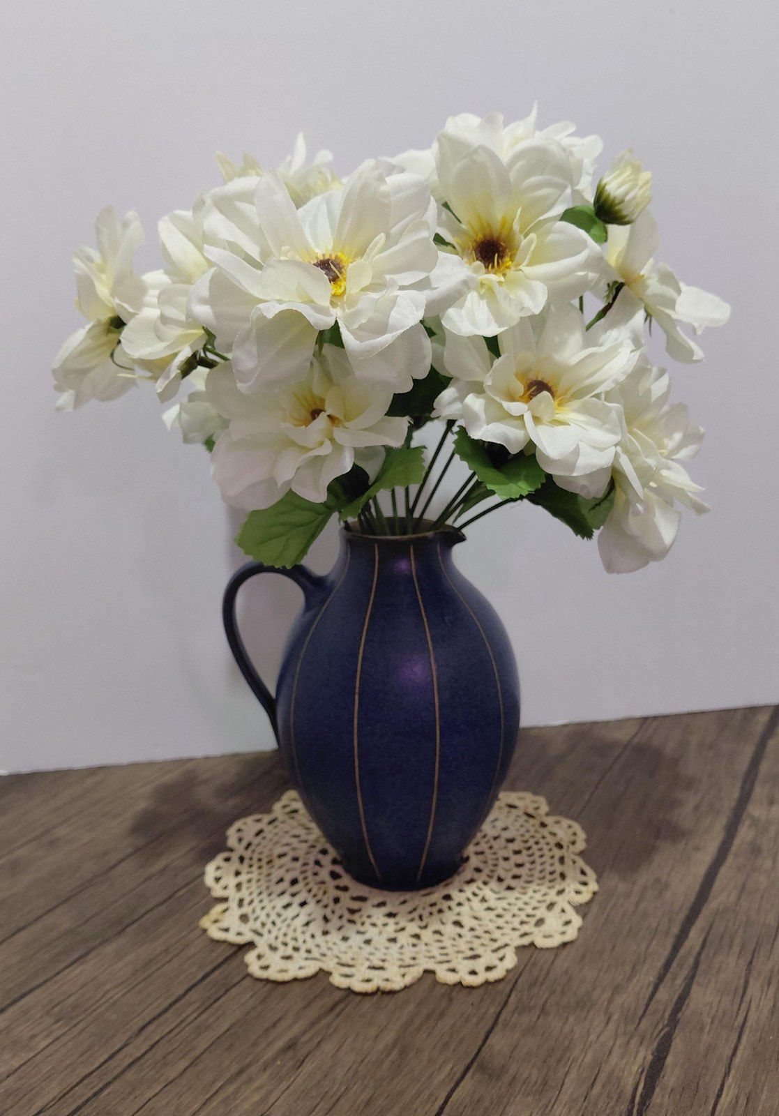 Vintage Carl Fischer PGH Bürgel Art Nouveau Blue Vase