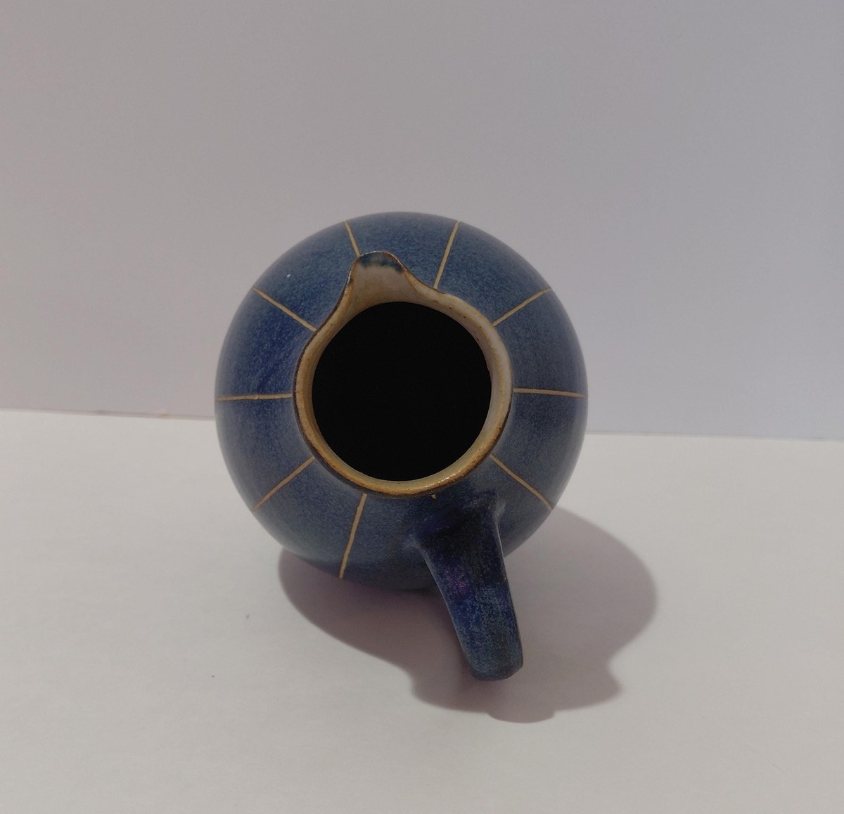 Vintage Carl Fischer PGH Bürgel Art Nouveau Blue Vase, view 12