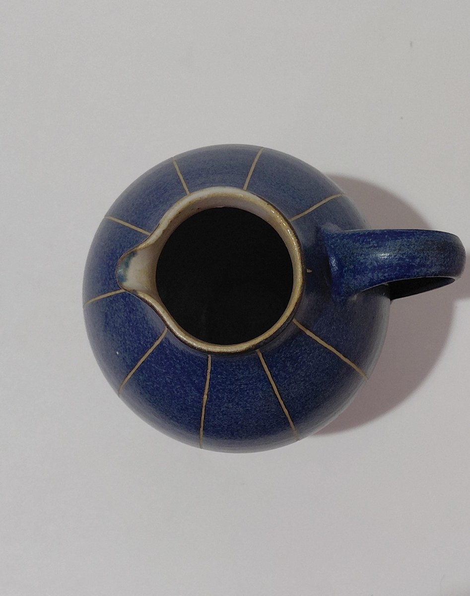 Vintage Carl Fischer PGH Bürgel Art Nouveau Blue Vase, view 13