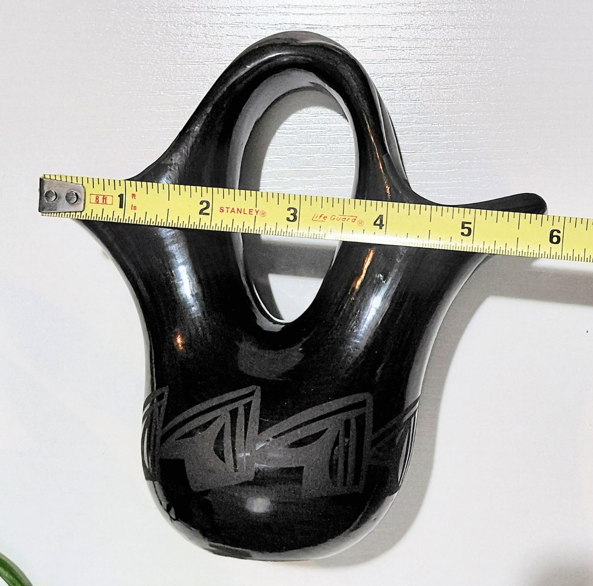 Signed Birdell Bourdon Santa Clara Pueblo Black Pottery Vase Native American Hand Coiled Blackware, view 14