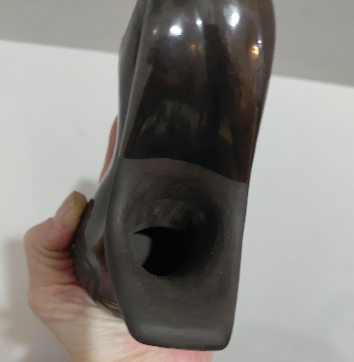Signed Birdell Bourdon Santa Clara Pueblo Black Pottery Vase Native American Hand Coiled Blackware, view 17