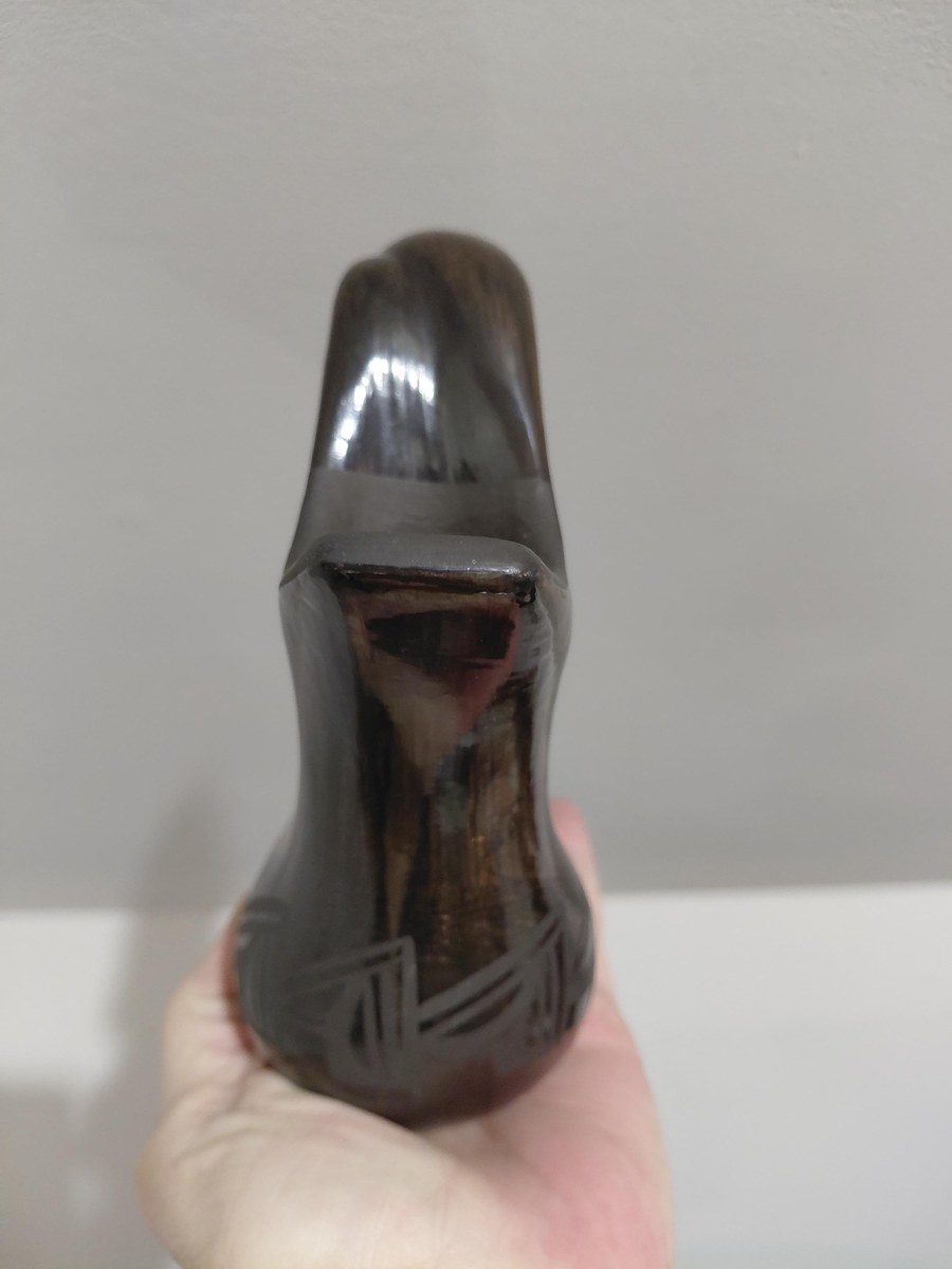 Signed Birdell Bourdon Santa Clara Pueblo Black Pottery Vase Native American Hand Coiled Blackware, view 19