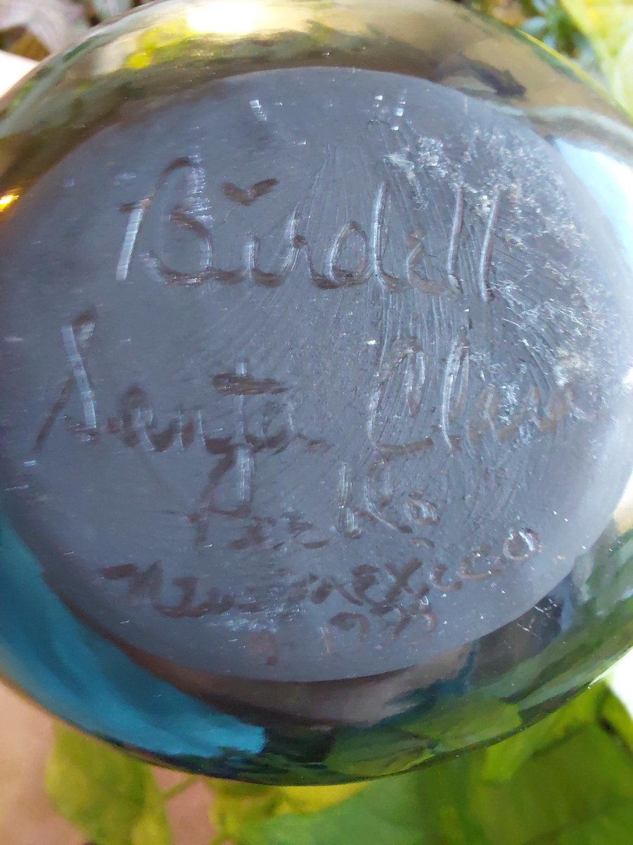 Signed Birdell Bourdon Santa Clara Pueblo Black Pottery Vase Native American Hand Coiled Blackware, view 7