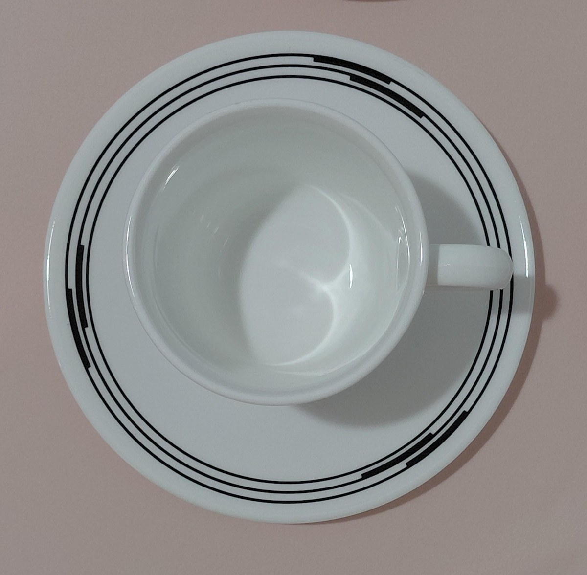 Corelle Optic Black Geometric Cup and Saucer Set, view 6