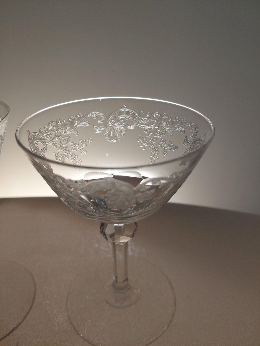 Vintage Seneca Etched Crystal Stemware Set, view 10