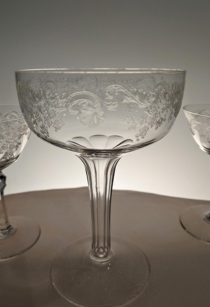 Vintage Seneca Etched Crystal Stemware Set, view 14
