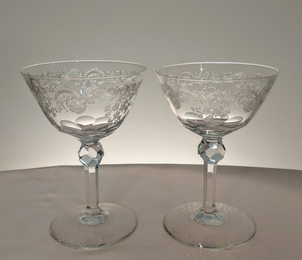 Vintage Seneca Etched Crystal Stemware Set, view 15