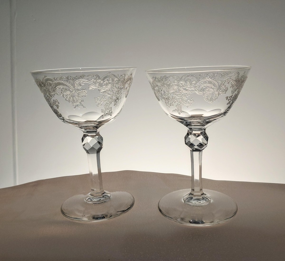 Vintage Seneca Etched Crystal Stemware Set, view 16