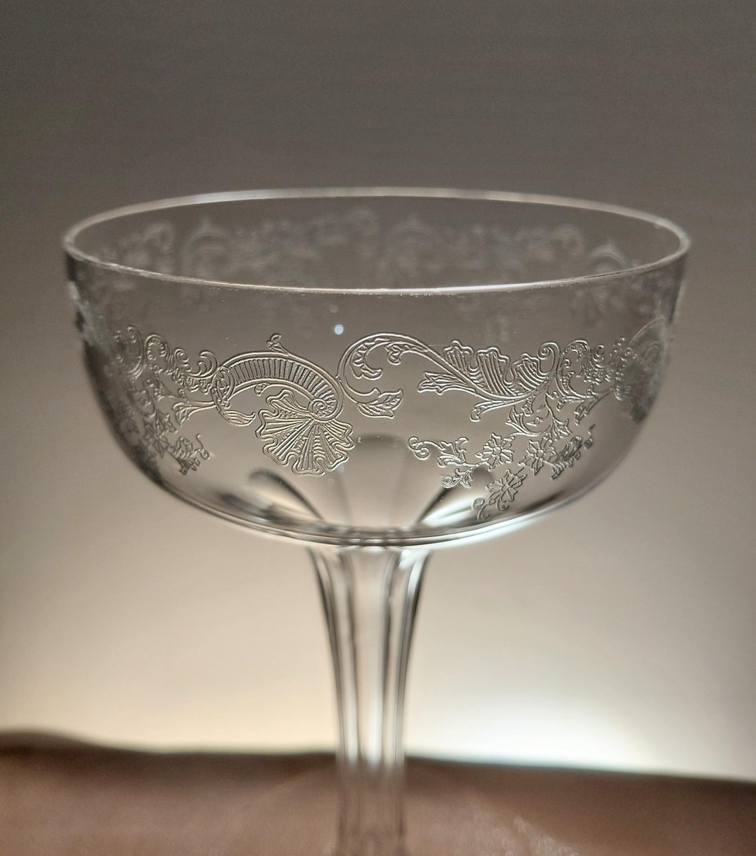 Vintage Seneca Etched Crystal Stemware Set, view 17