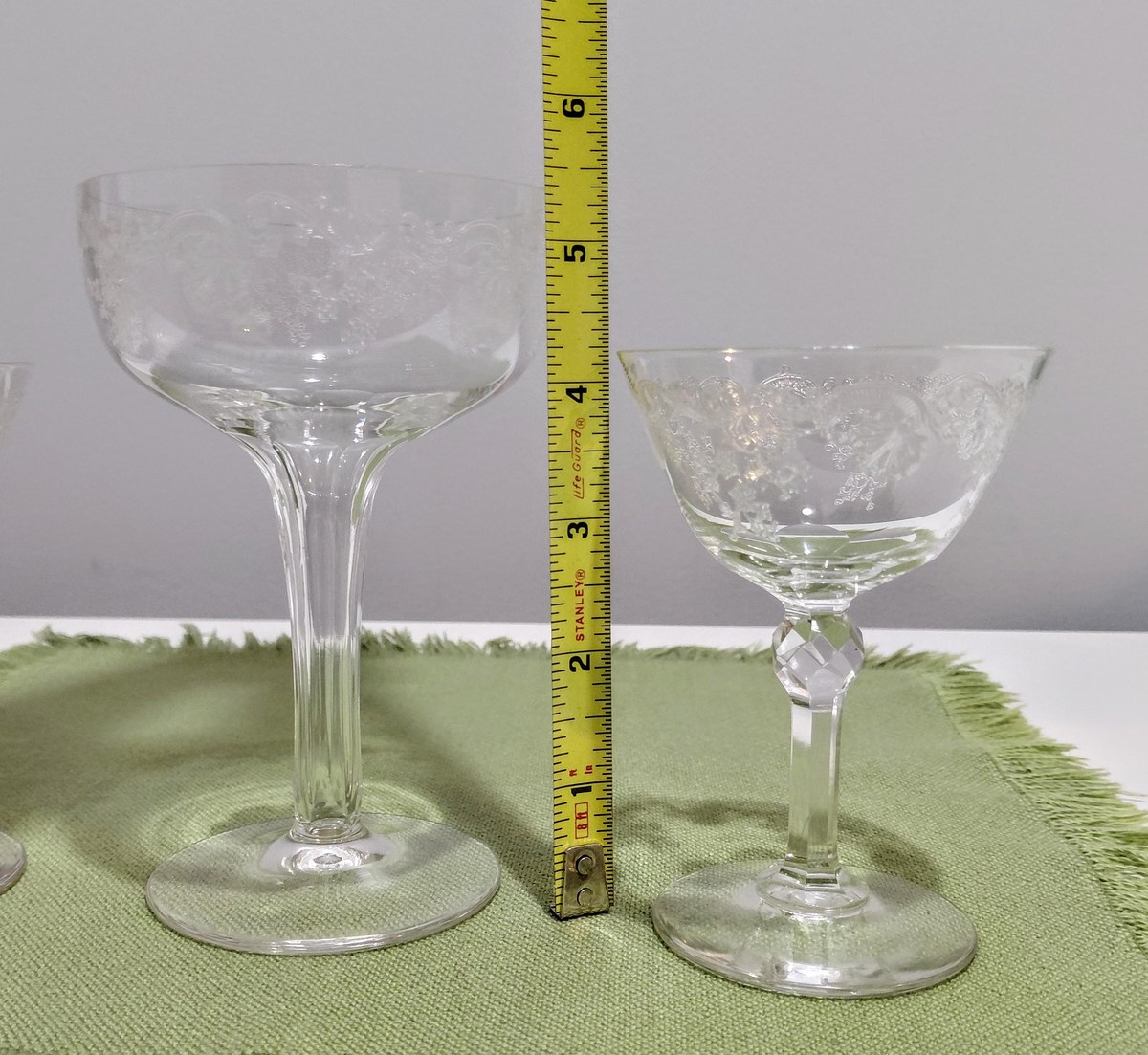 Vintage Seneca Etched Crystal Stemware Set, view 5