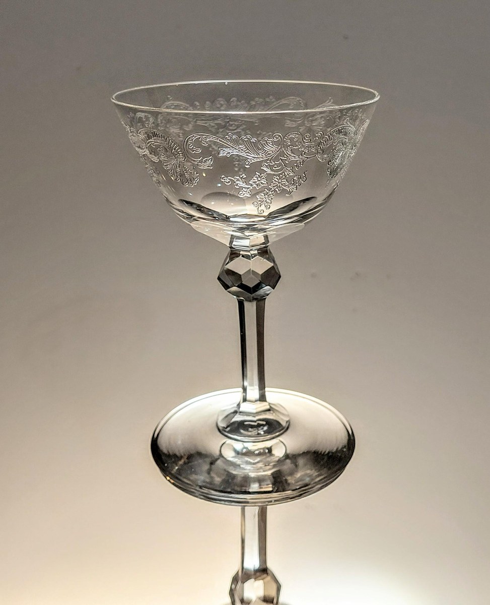Vintage Seneca Etched Crystal Stemware Set, view 6