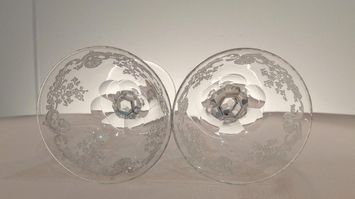 Vintage Seneca Etched Crystal Stemware Set, view 9