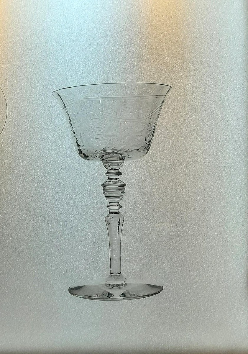 Libbey Rock Sharpe Vintage Etched Crystal Champagne Glasses, view 16