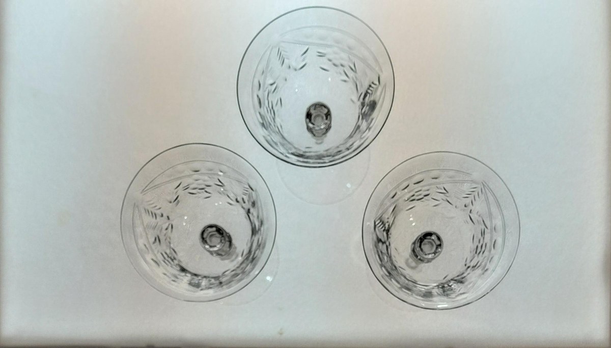 Libbey Rock Sharpe Vintage Etched Crystal Champagne Glasses, view 5