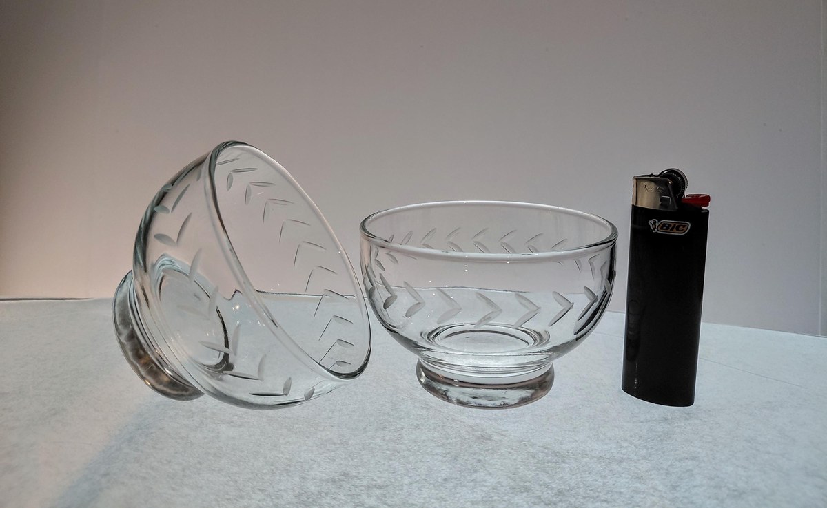 1960s Anchor Hocking Etched Laurel Leaf Sherbet Bowls Set, view 6