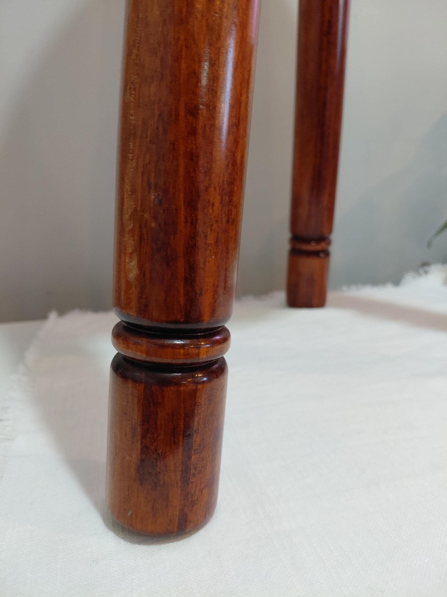 Vintage Pomerantz Rosewood Standing Bowl Set - MCM 34" Floor Pedestal Salad Server with hanging Fork and Spoon, view 10