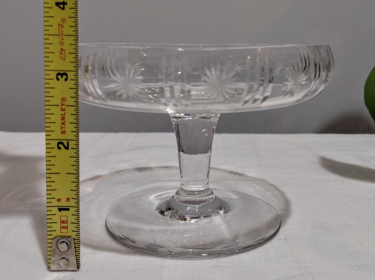 Antique Cut Crystal Compote Bowl, American Brilliant Style Crystal Pedestal Dish, Vintage Candy Dish, Elegant Crystal Centerpiece, view 15