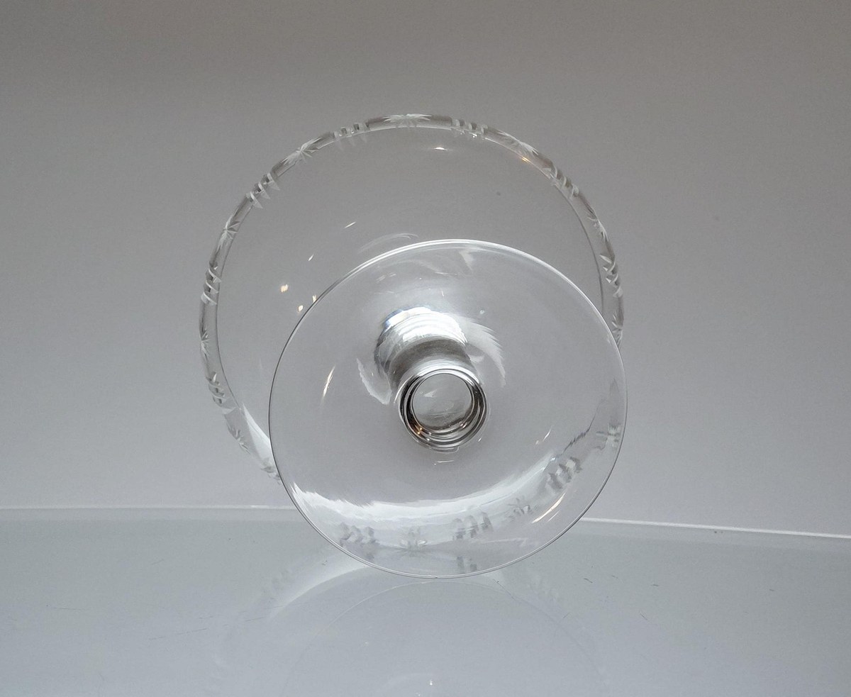 Antique Cut Crystal Compote Bowl, American Brilliant Style Crystal Pedestal Dish, Vintage Candy Dish, Elegant Crystal Centerpiece, view 4