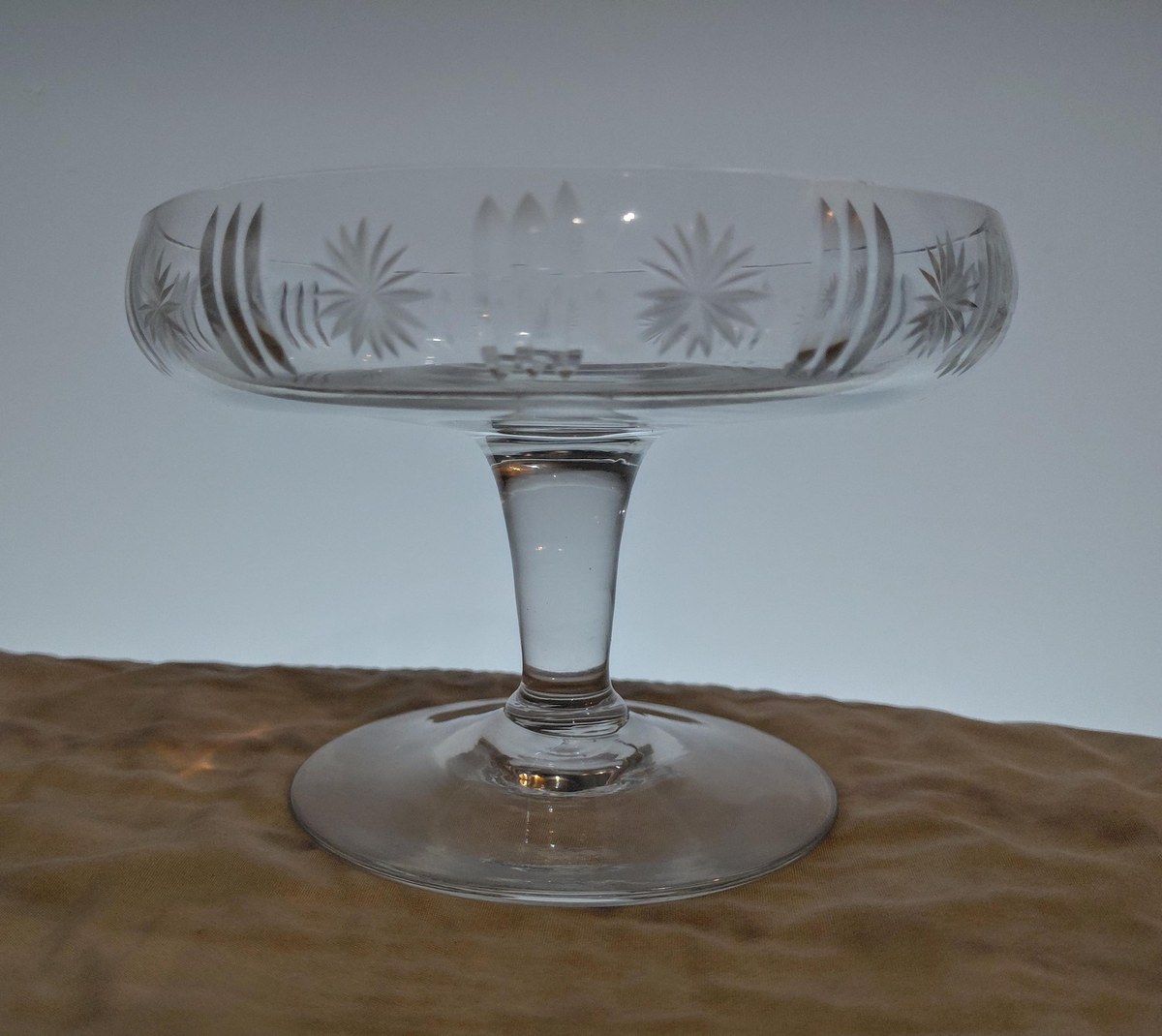 Antique Cut Crystal Compote Bowl, American Brilliant Style Crystal Pedestal Dish, Vintage Candy Dish, Elegant Crystal Centerpiece, view 5