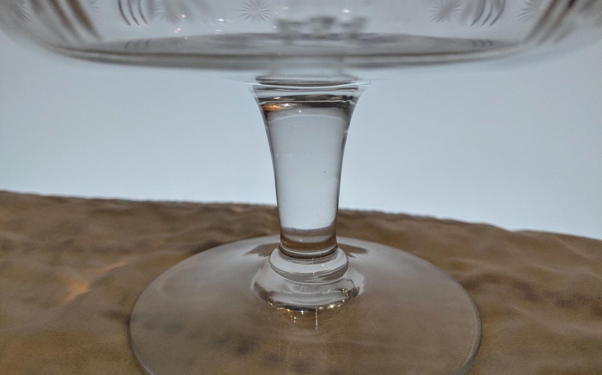 Antique Cut Crystal Compote Bowl, American Brilliant Style Crystal Pedestal Dish, Vintage Candy Dish, Elegant Crystal Centerpiece, view 6
