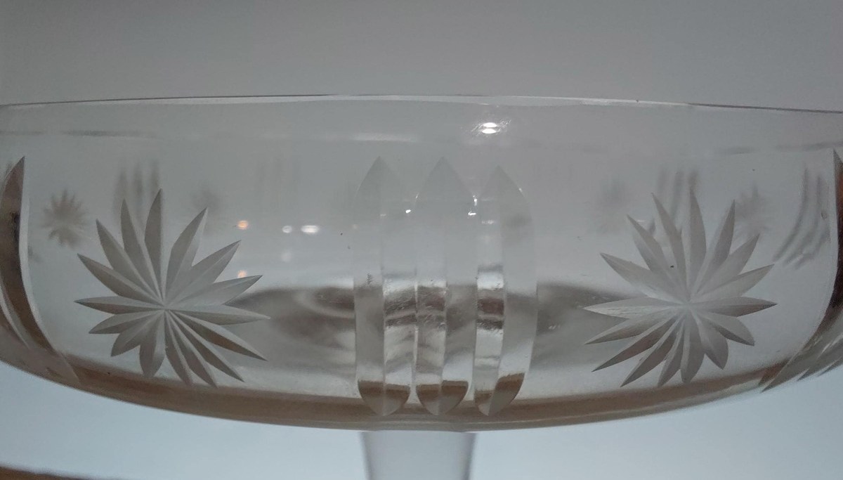 Antique Cut Crystal Compote Bowl, American Brilliant Style Crystal Pedestal Dish, Vintage Candy Dish, Elegant Crystal Centerpiece, view 9