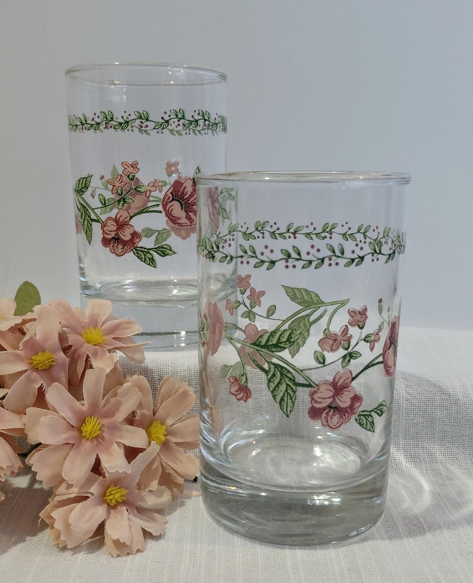 Farberware Clear Glass Tumblers Set of 2 8 oz Heavy Base Drinking Glasses 1990s, view 11