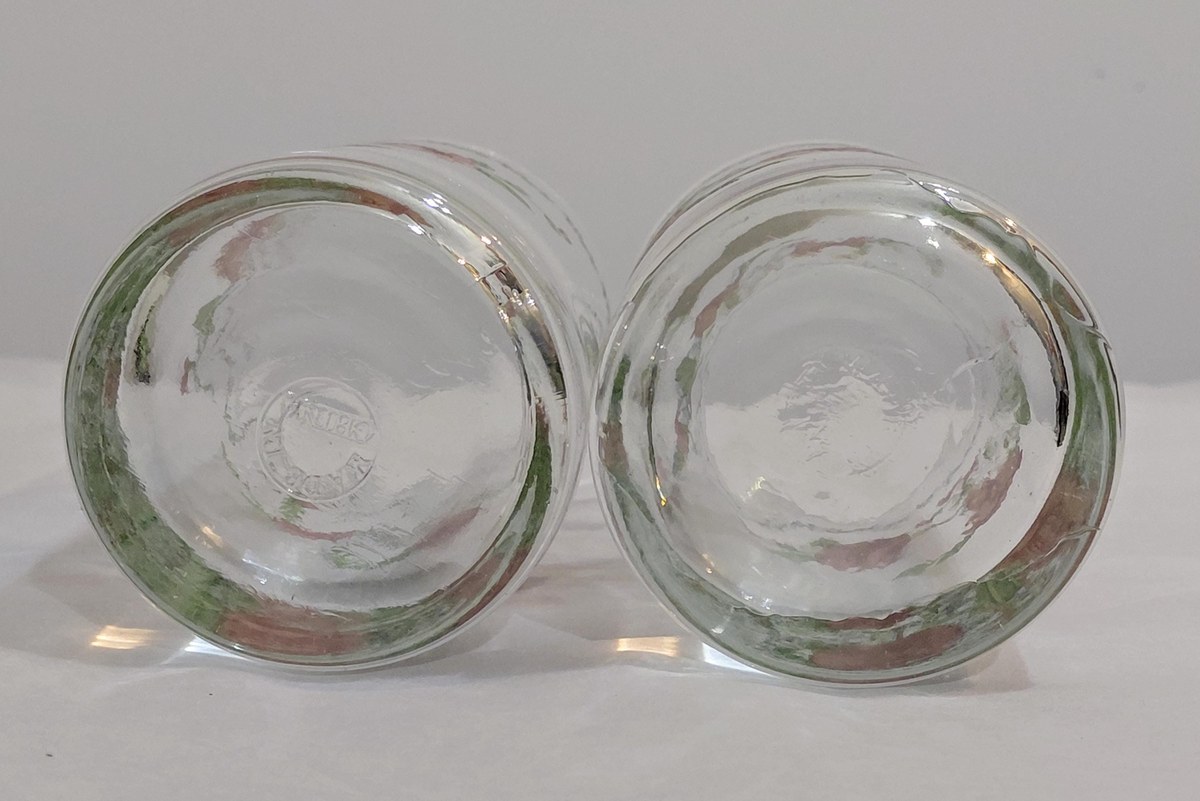 Farberware Clear Glass Tumblers Set of 2 8 oz Heavy Base Drinking Glasses 1990s, view 13