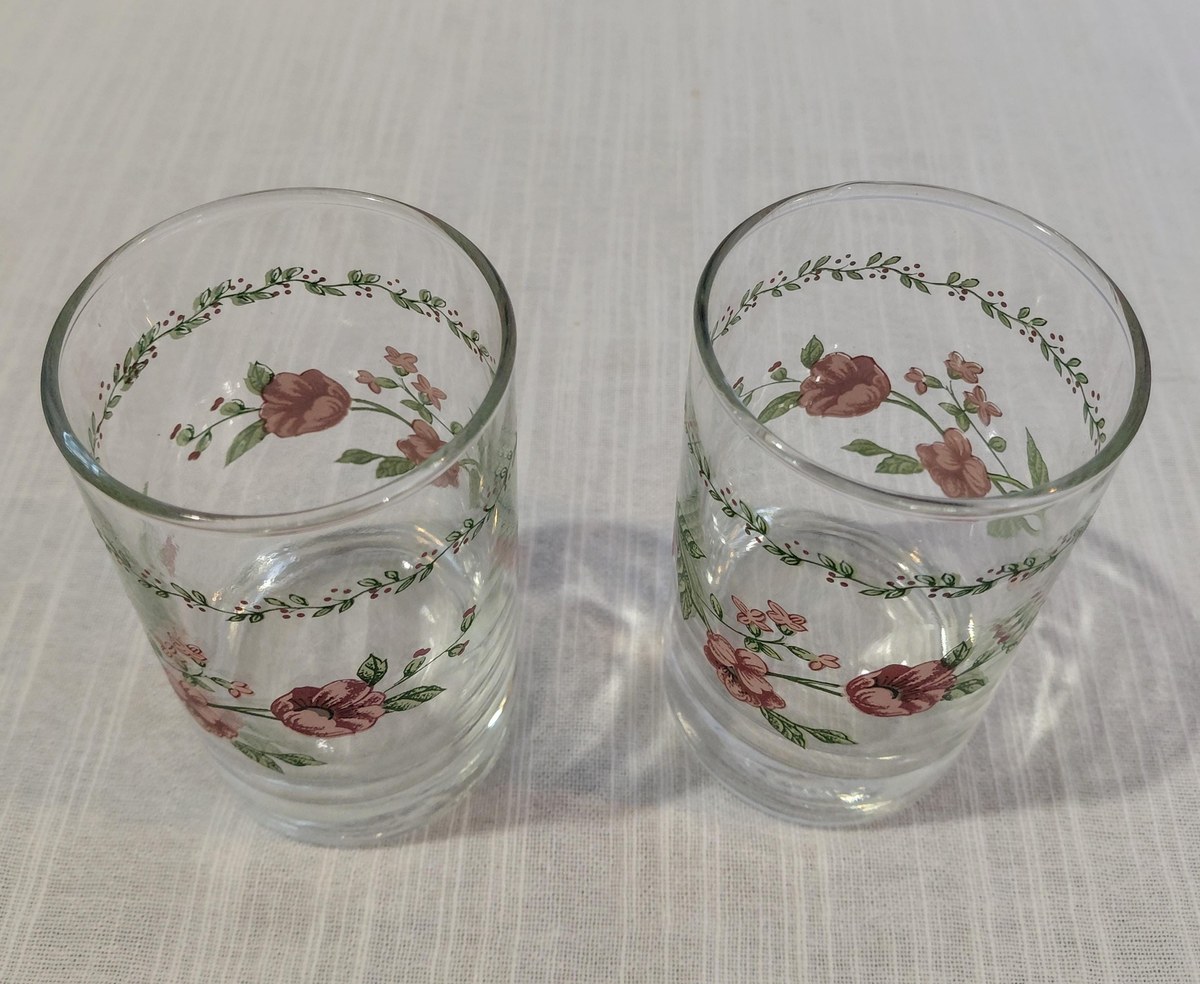 Farberware Clear Glass Tumblers Set of 2 8 oz Heavy Base Drinking Glasses 1990s, view 15