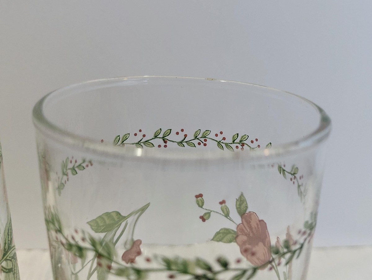 Farberware Clear Glass Tumblers Set of 2 8 oz Heavy Base Drinking Glasses 1990s, view 16