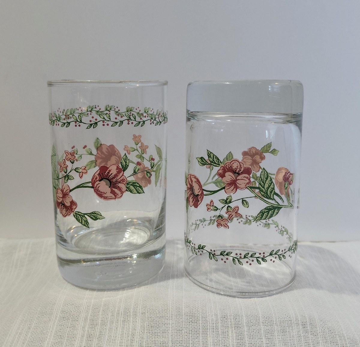 Farberware Clear Glass Tumblers Set of 2 8 oz Heavy Base Drinking Glasses 1990s, view 18