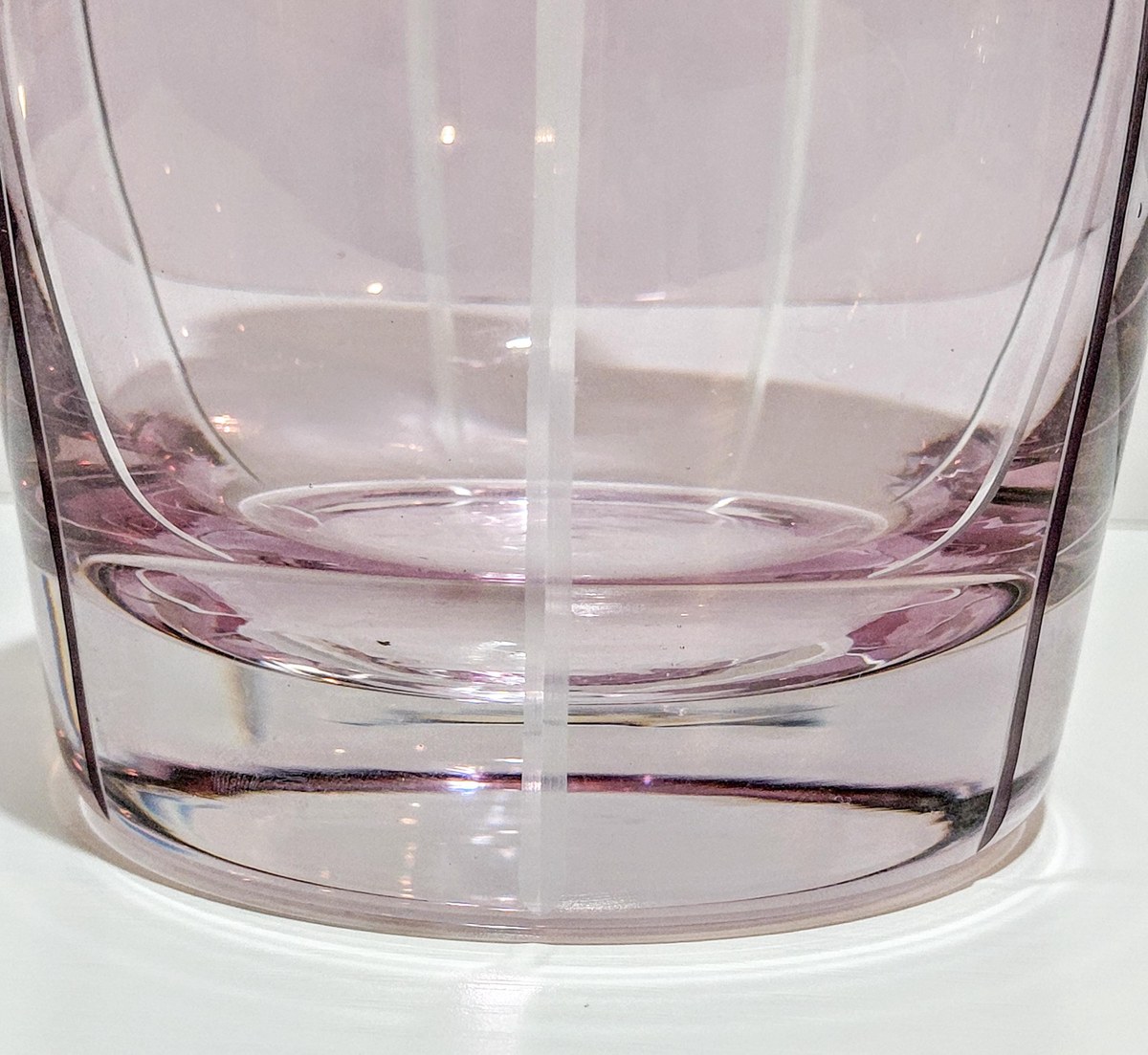 Vintage Bohemian Amethyst Glass Decanter Hand Blown Purple Art Glass Crystal Decanter with Stopper European Barware Decor, view 13