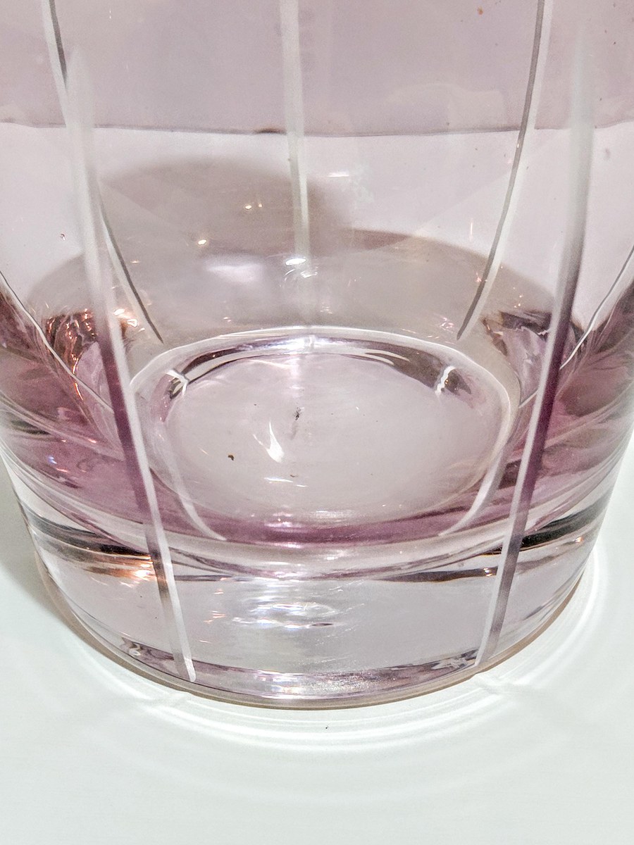 Vintage Bohemian Amethyst Glass Decanter Hand Blown Purple Art Glass Crystal Decanter with Stopper European Barware Decor, view 14