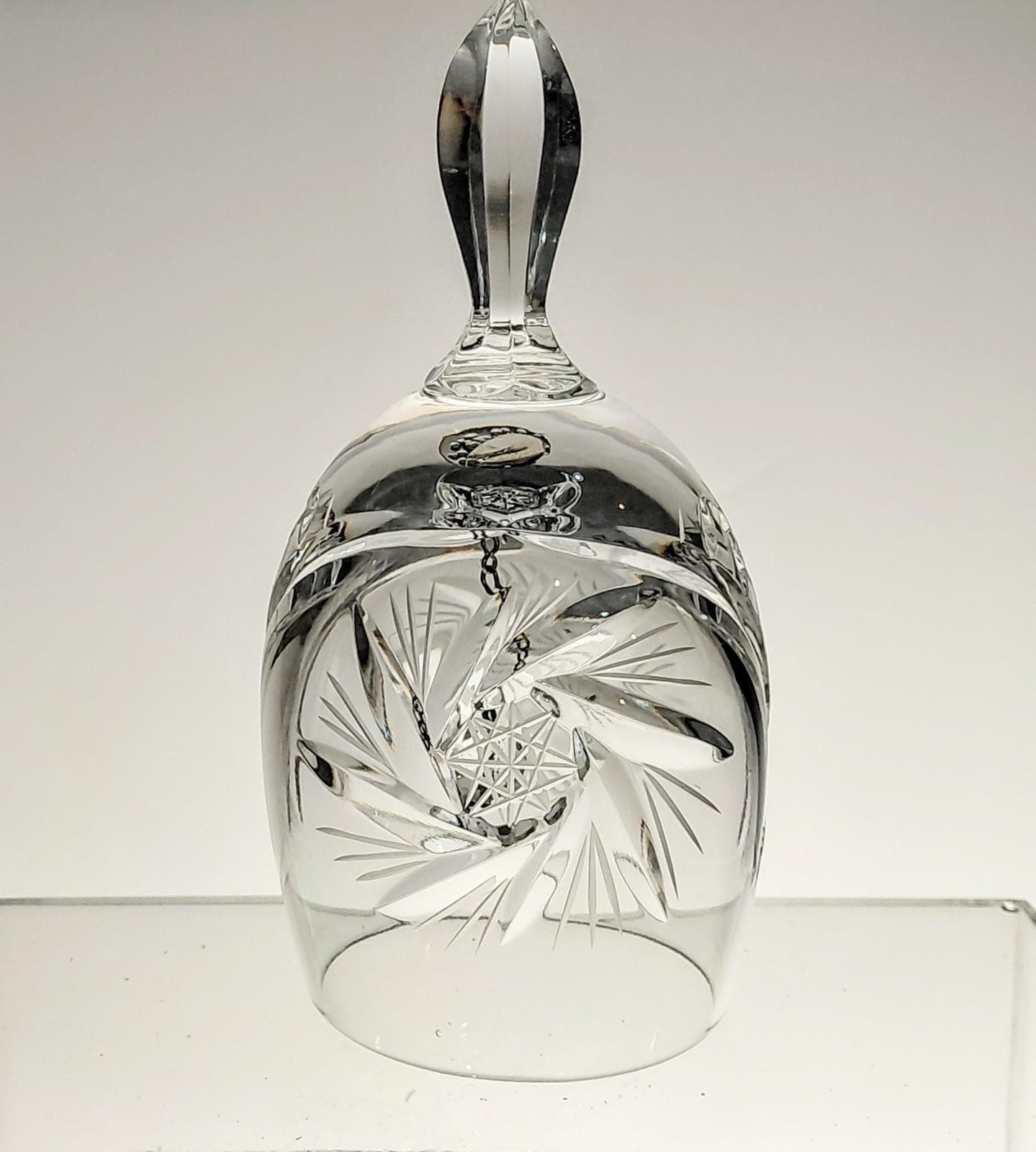 Vintage Hand Cut Lead Crystal Dinner Bell, Crystal Hand Bell, Cut Glass Bell, West Germany Crystal, Collectible Crystal Decor