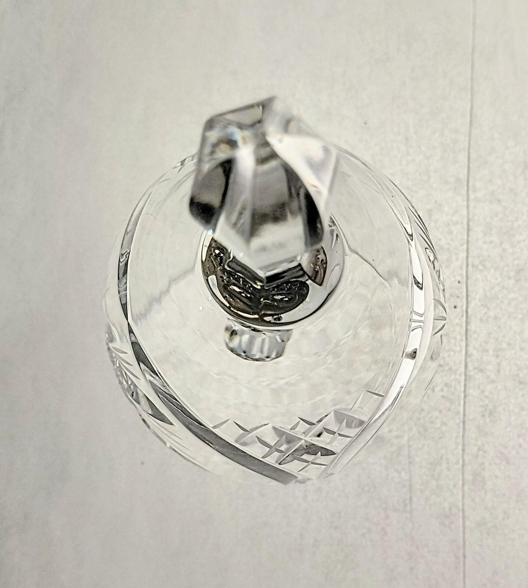 Vintage Hand Cut Lead Crystal Dinner Bell, Crystal Hand Bell, Cut Glass Bell, West Germany Crystal, Collectible Crystal Decor, view 13