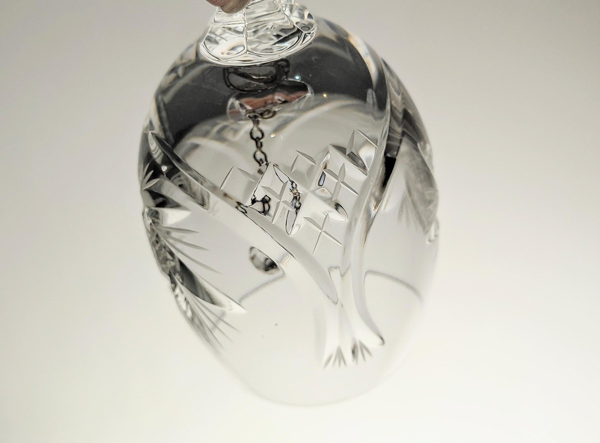 Vintage Hand Cut Lead Crystal Dinner Bell, Crystal Hand Bell, Cut Glass Bell, West Germany Crystal, Collectible Crystal Decor, view 14