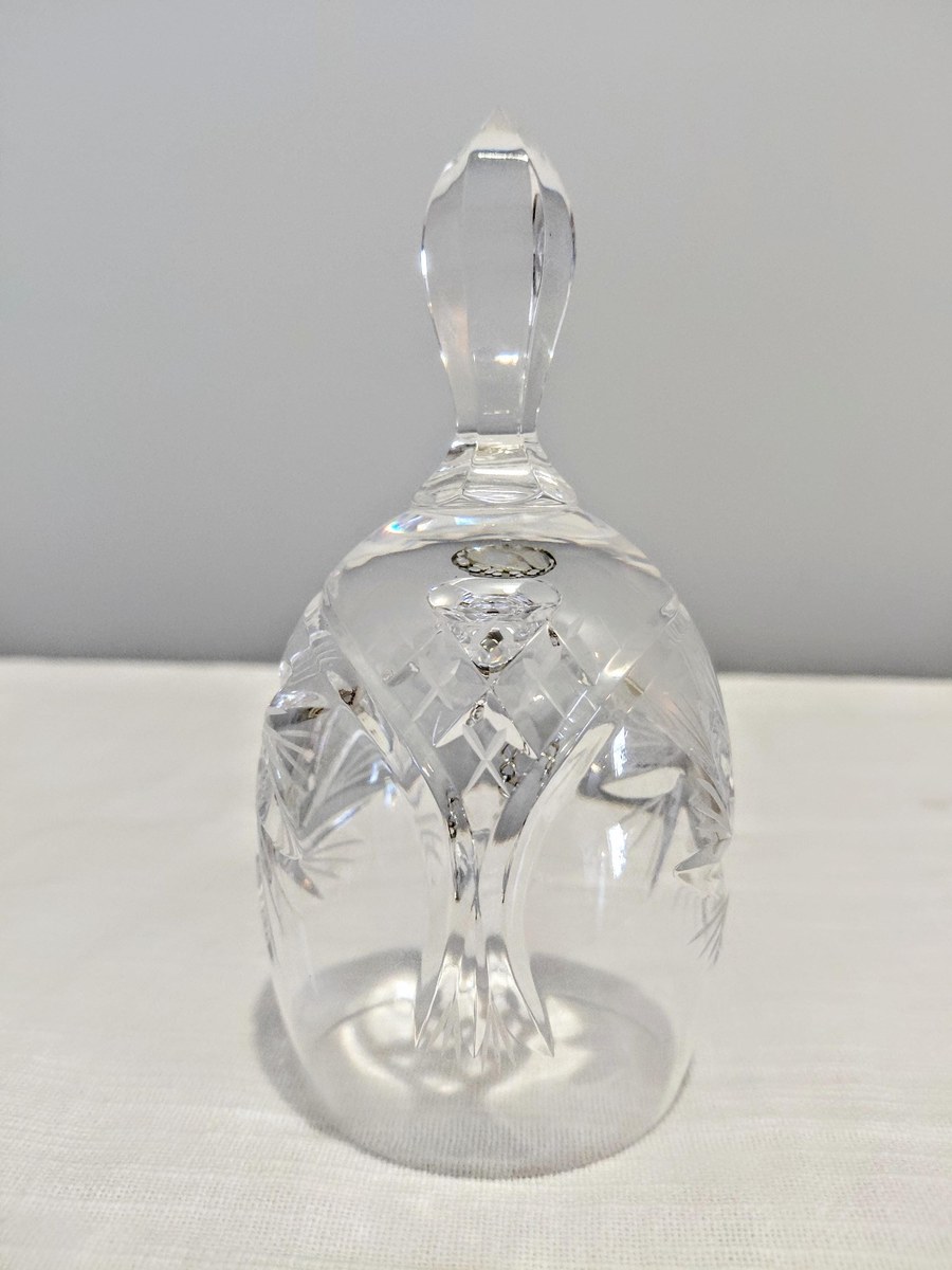 Vintage Hand Cut Lead Crystal Dinner Bell, Crystal Hand Bell, Cut Glass Bell, West Germany Crystal, Collectible Crystal Decor, view 18