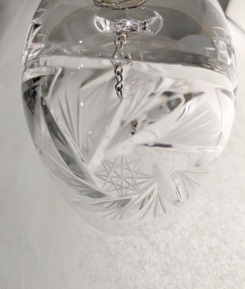 Vintage Hand Cut Lead Crystal Dinner Bell, Crystal Hand Bell, Cut Glass Bell, West Germany Crystal, Collectible Crystal Decor, view 19