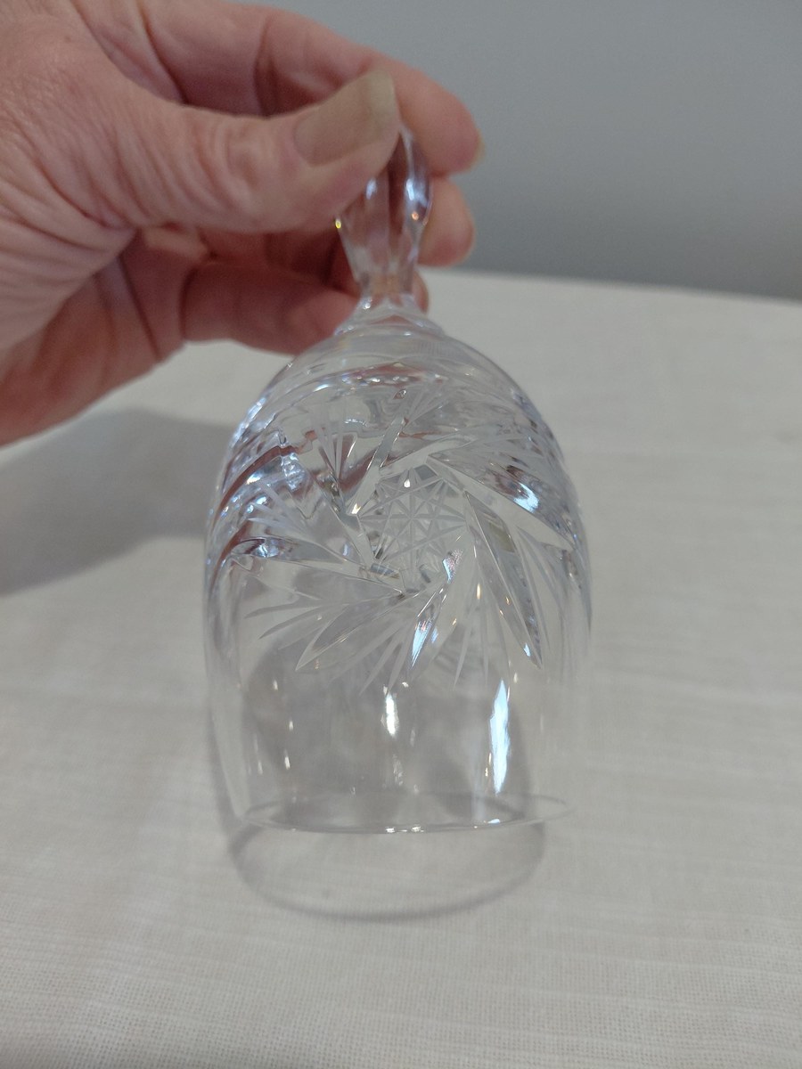 Vintage Hand Cut Lead Crystal Dinner Bell, Crystal Hand Bell, Cut Glass Bell, West Germany Crystal, Collectible Crystal Decor, view 20