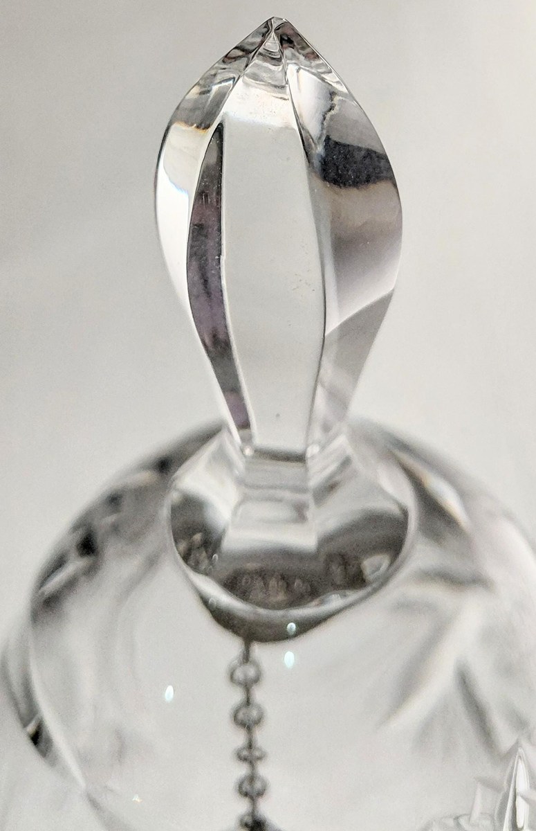 Vintage Hand Cut Lead Crystal Dinner Bell, Crystal Hand Bell, Cut Glass Bell, West Germany Crystal, Collectible Crystal Decor, view 5
