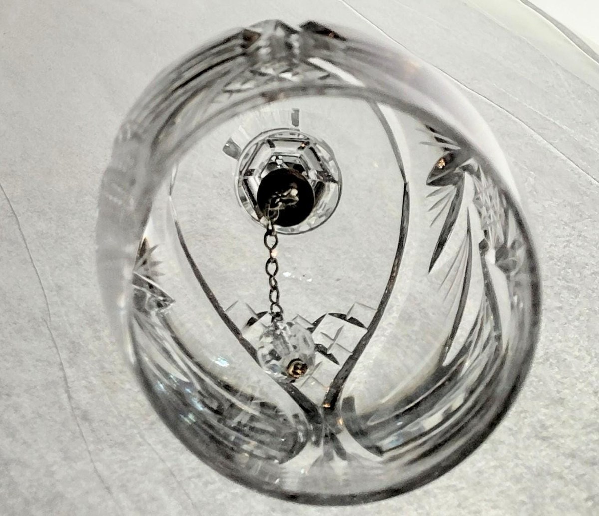 Vintage Hand Cut Lead Crystal Dinner Bell, Crystal Hand Bell, Cut Glass Bell, West Germany Crystal, Collectible Crystal Decor, view 6