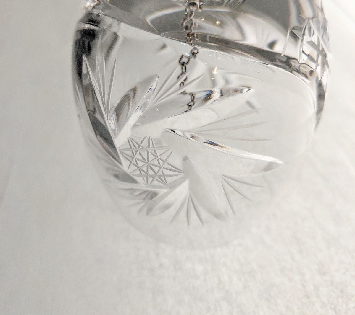 Vintage Hand Cut Lead Crystal Dinner Bell, Crystal Hand Bell, Cut Glass Bell, West Germany Crystal, Collectible Crystal Decor, view 8