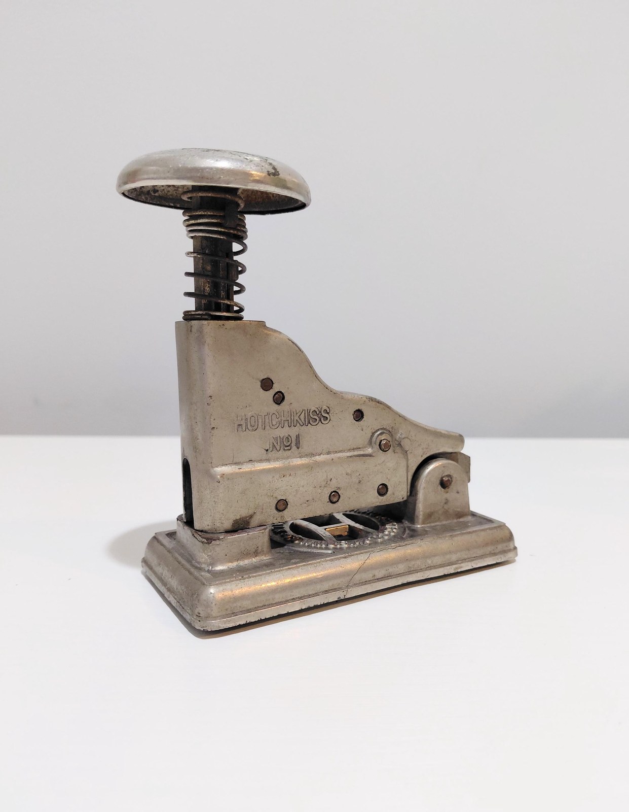Antique Hotchkiss No 1 Stapler 1925 Patent Industrial Office Tool Vintage Desk Accessory Paper Fastener Collectible