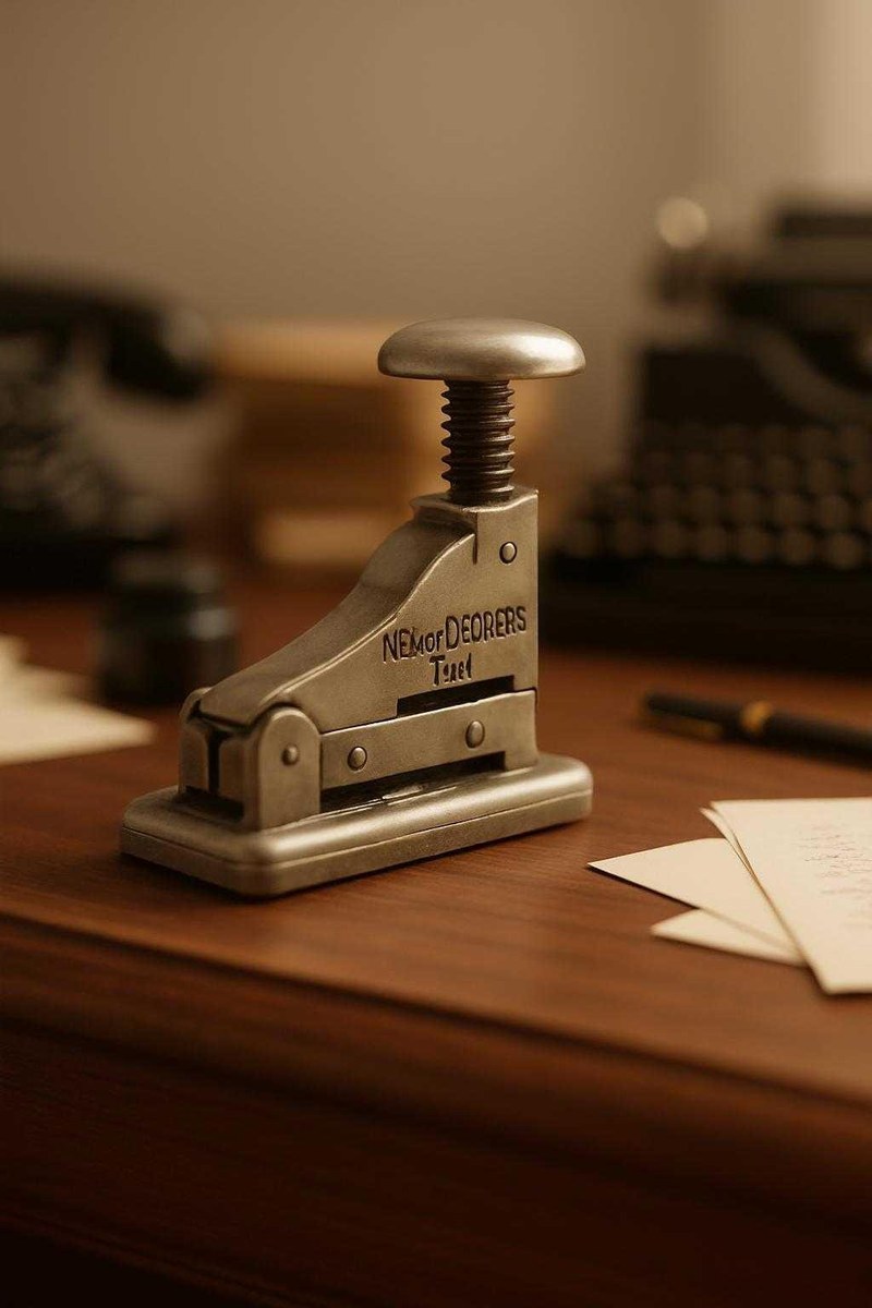 Antique Hotchkiss No 1 Stapler 1925 Patent Industrial Office Tool Vintage Desk Accessory Paper Fastener Collectible, view 18