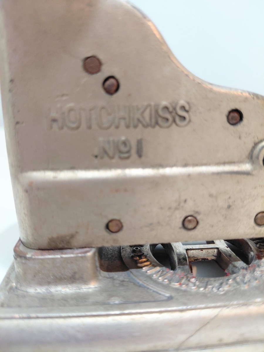 Antique Hotchkiss No 1 Stapler 1925 Patent Industrial Office Tool Vintage Desk Accessory Paper Fastener Collectible, view 3