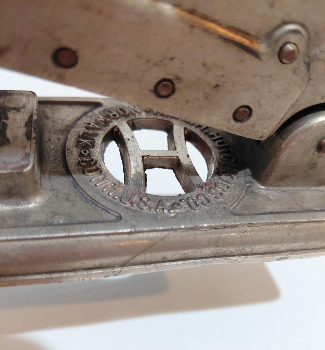 Antique Hotchkiss No 1 Stapler 1925 Patent Industrial Office Tool Vintage Desk Accessory Paper Fastener Collectible, view 5